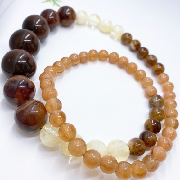 60s multiple color lucite plastic marble necklace - Picture 11 of 11